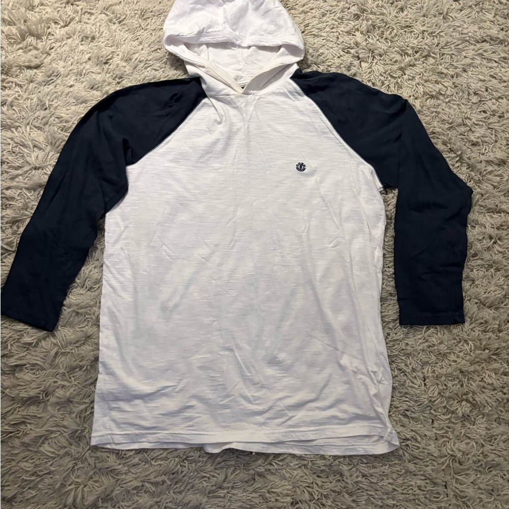Element White and Blue Raglan Hoodie Size XXL